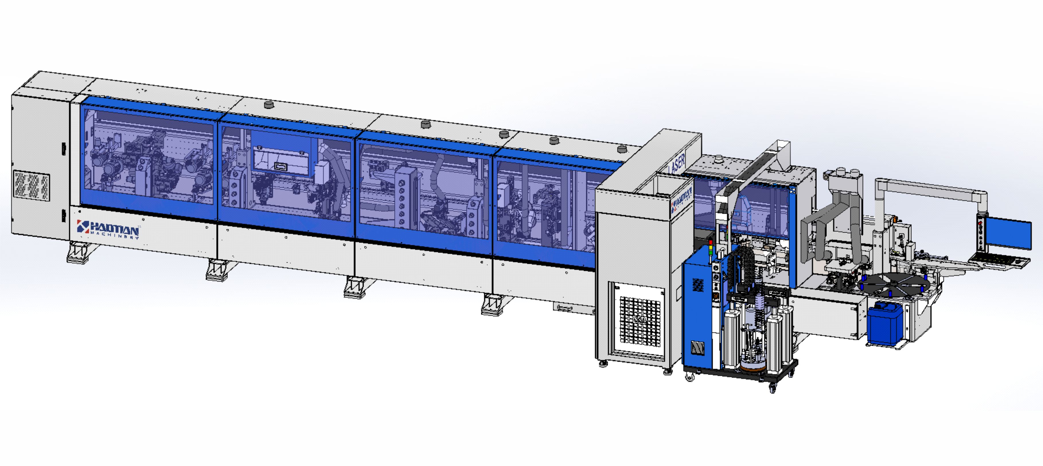 ECO-258H/12/13+L PUR2 LASER-S(激光和伺服單軸雙膠多色PUR 板件及封邊帶厚度自動測量 伺服